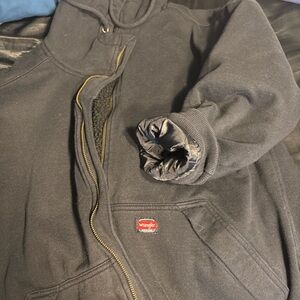 Wrangler Black Hoodie with Gold Zipper